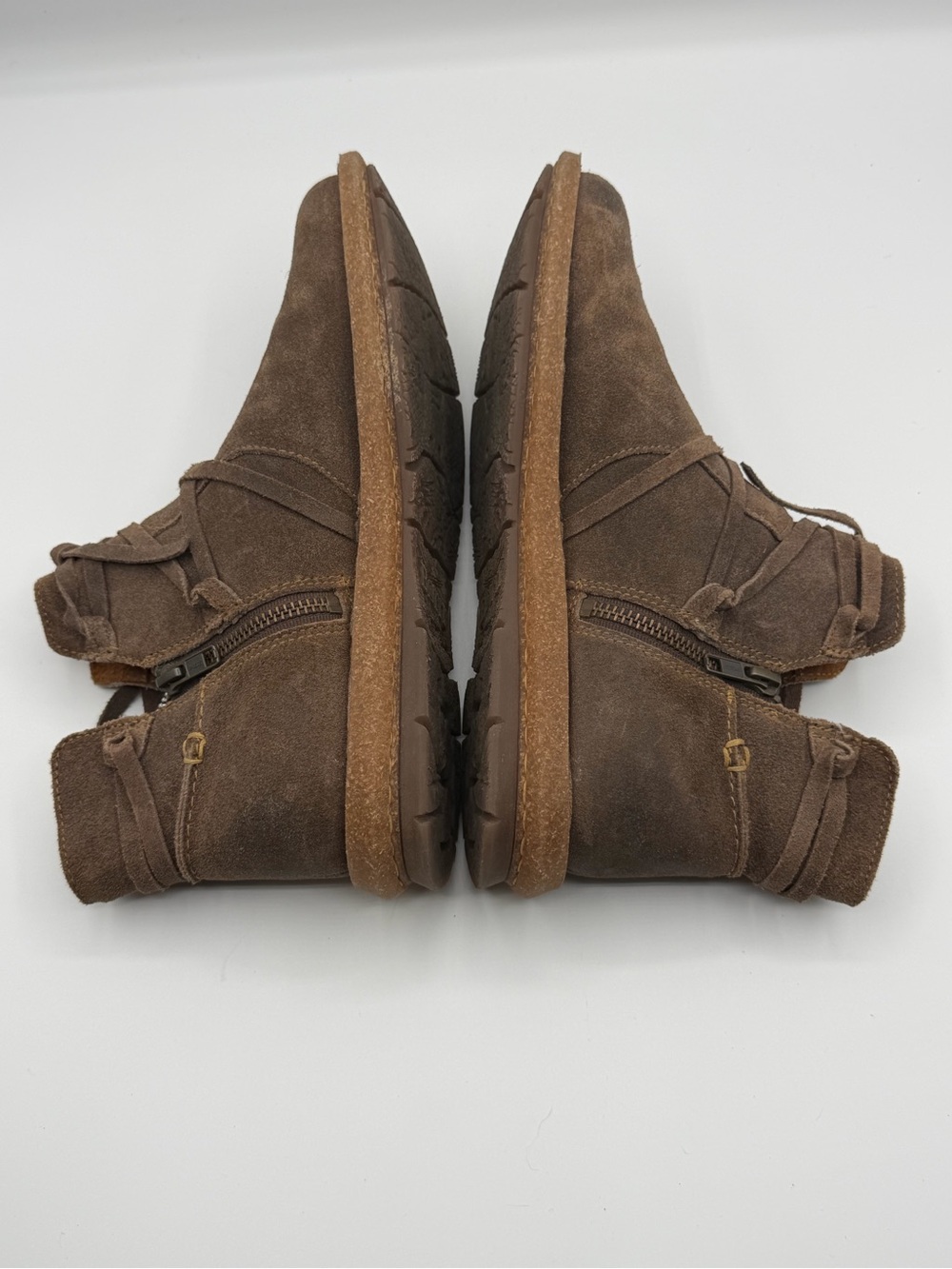 Born TARKILN Leather Ankle Boots 9.5 US/ 41 Distressed Suede Brown Comfort Shoes - Picture 6 of 9